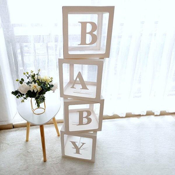 BABY Balloon Boxes Kit - Gender Reveal or Baby Shower Decoration with small balloons Baby Gender Surprise